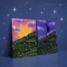 Print „Sunset to Starlight“ von Neamo Arts: Vorder- und Rückseite nebeneinander
